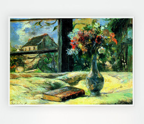 Gauguin Flower Vase In Window Print Poster Wall Art