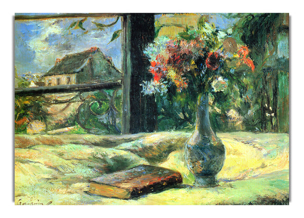 Flower Vase In Window By Gauguin