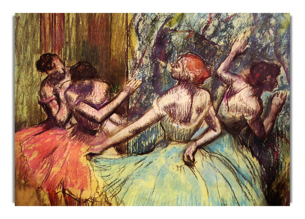 Four Dancers Behind The Scenes #2 By Degas
