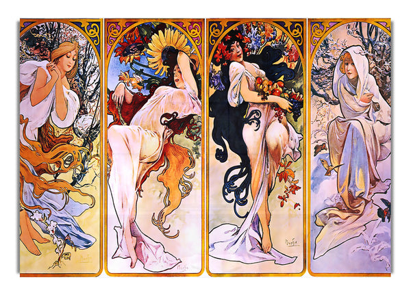 Four Seasons By Alphonse Mucha