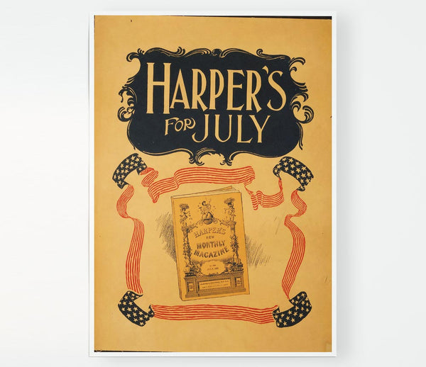 Harpers July Print Poster Wall Art