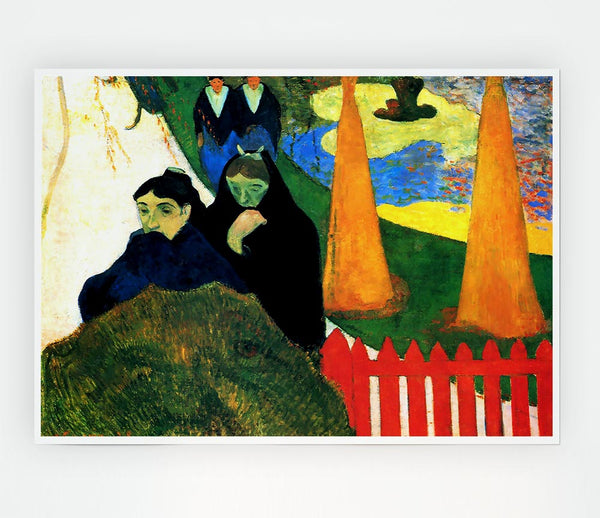 Gauguin Old Maids In A Winter Garden Arles Print Poster Wall Art
