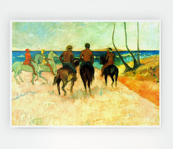 Gauguin Riding On The Beach 2 Print Poster Wall Art