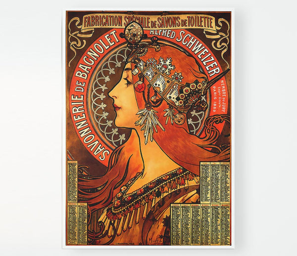 Alphonse Mucha Savonnerie De Bagnolet Print Poster Wall Art