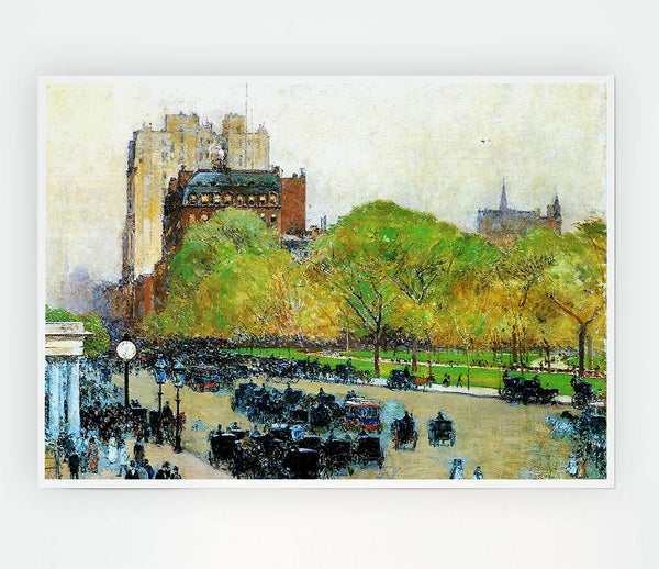 Hassam Spring Morning In The Heart Of The City Print Poster Wall Art