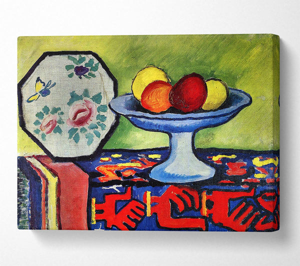 Picture of August Macke Still Life With Apple Peel And A Japanese Fan Canvas Print Wall Art