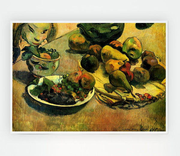 Gauguin Still Life With Fruit Print Poster Wall Art