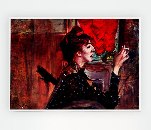 Giovanni Boldini The Red Curtain Print Poster Wall Art