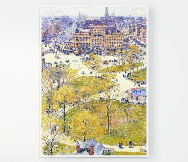 Hassam Union Square In Spring Print Poster Wall Art
