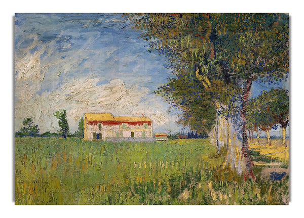 Van Gogh Farmhouse In A Wheat Field