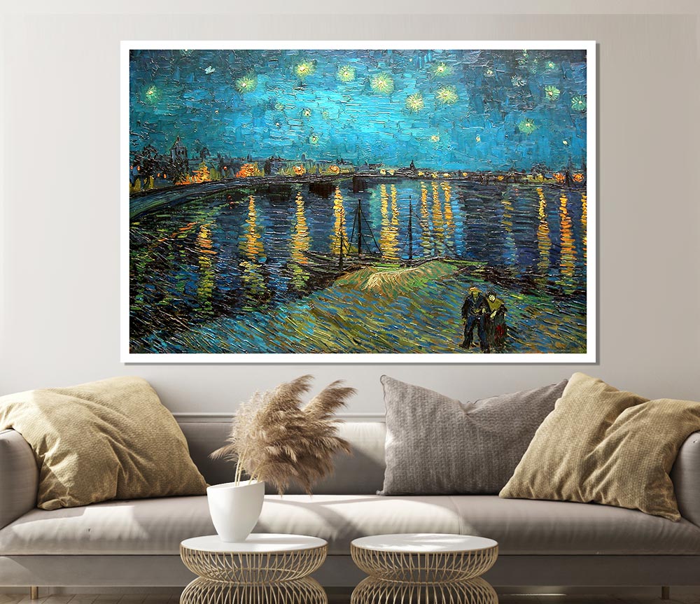 Van Gogh Starry Night Over The Rhone Print Poster Wall Art