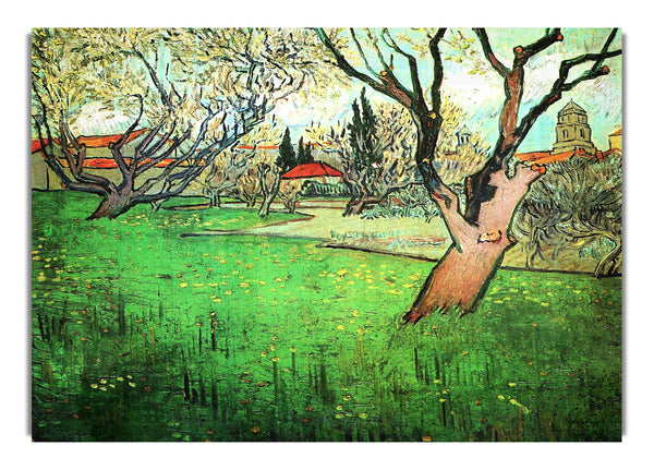 View Of Arles With Flowering Tree By Van Gogh