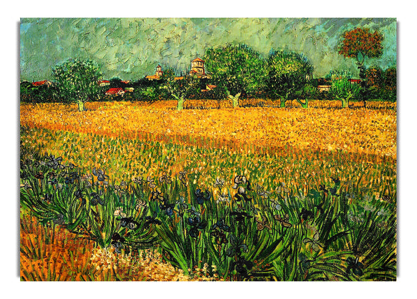 View Of Arles With Irises In The Foreground By Van Gogh