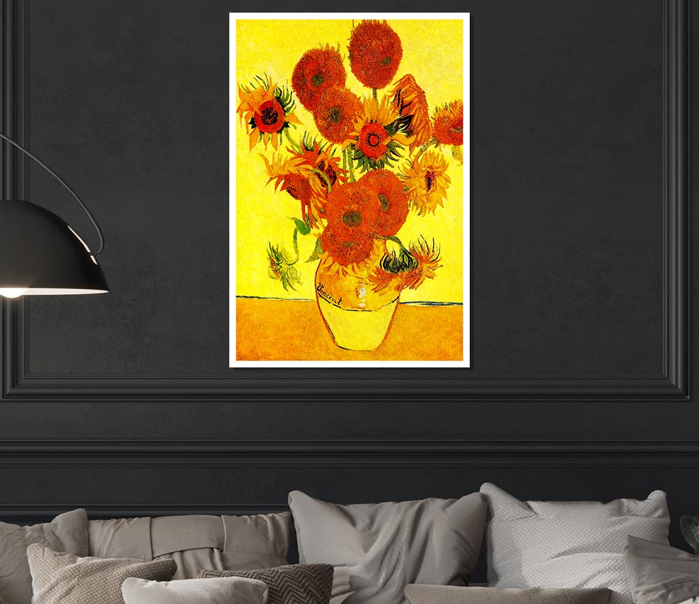 Vincent Van Gogh Sunflowers Print Poster Wall Art