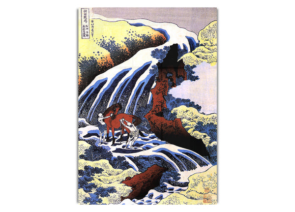 Waterfall And Horse Washing By Hokusai