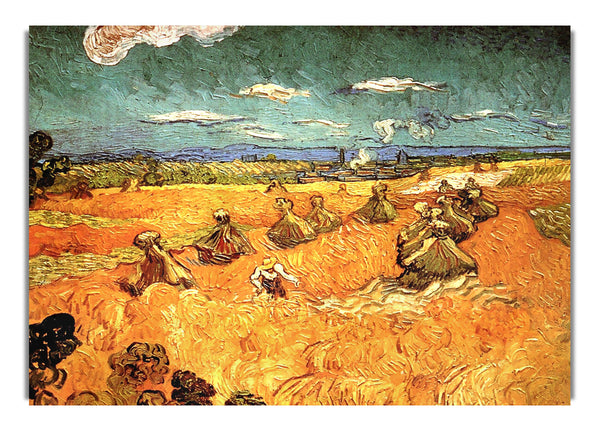 Wheat Stacks With Reaper By Van Gogh