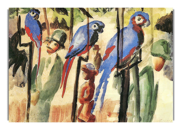 With The Parrots I By August Macke