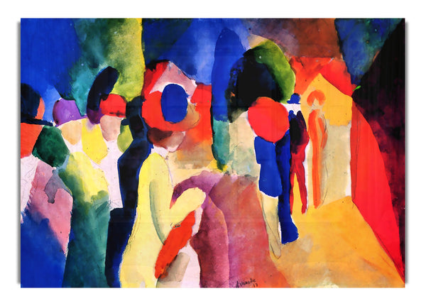 With Yellow Jacket By August Macke