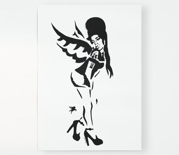 Amy Winehouse Wings Print Poster Wall Art