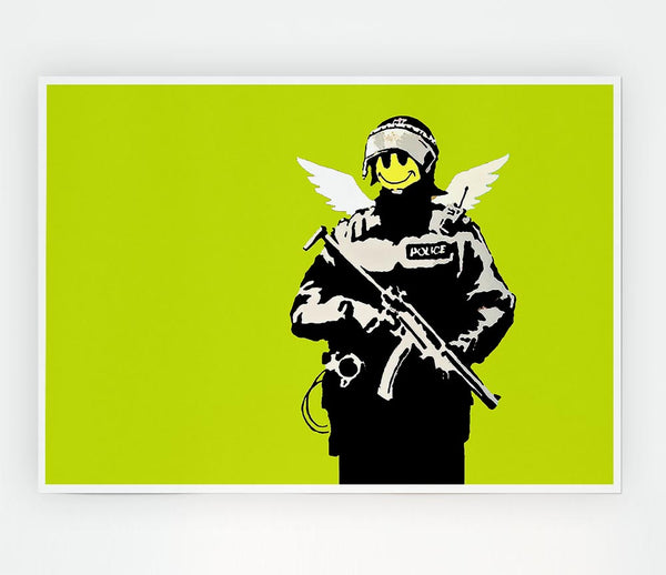 Angel Copper Lime Green Print Poster Wall Art