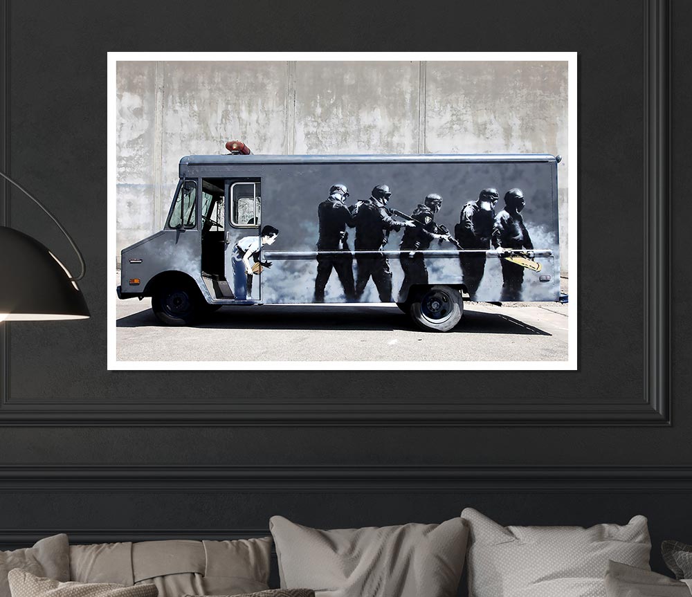 Banksy Swat Truck Print Poster Wall Art
