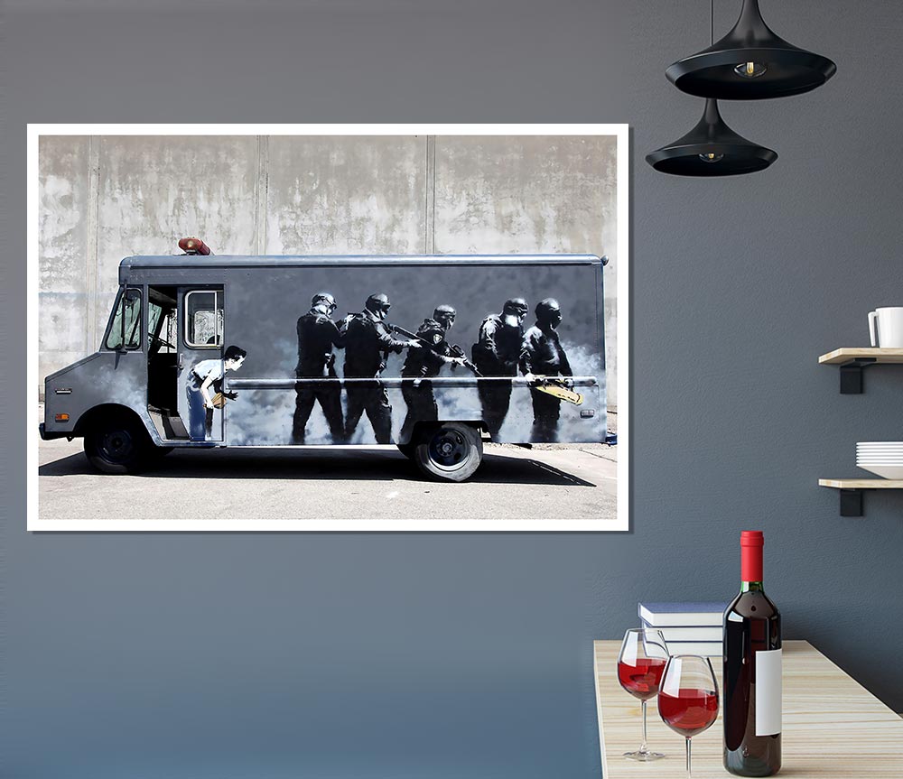 Banksy Swat Truck Print Poster Wall Art