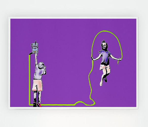Electric Skipping Rope Purple Print Poster Wall Art