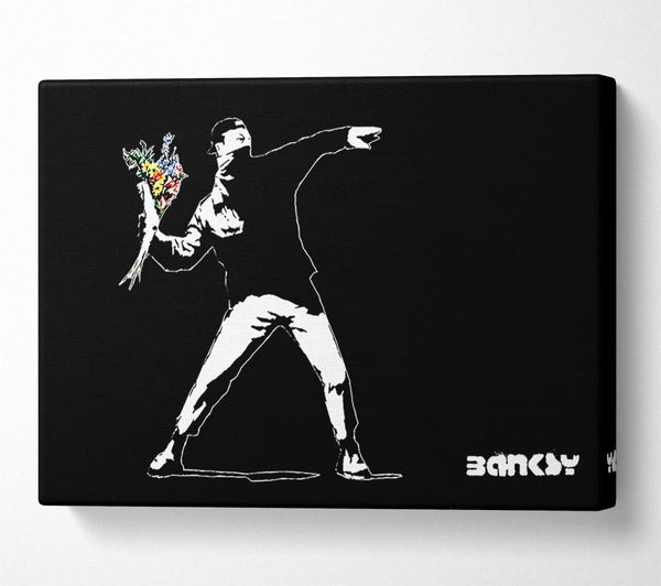 Picture of Flower Thrower Black Canvas Print Wall Art