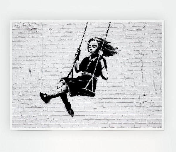 Girl On Swing Print Poster Wall Art