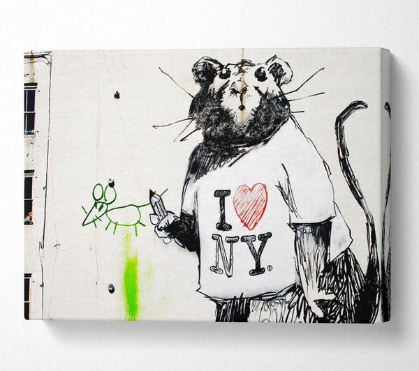 Picture of I Love New York Rat Canvas Print Wall Art