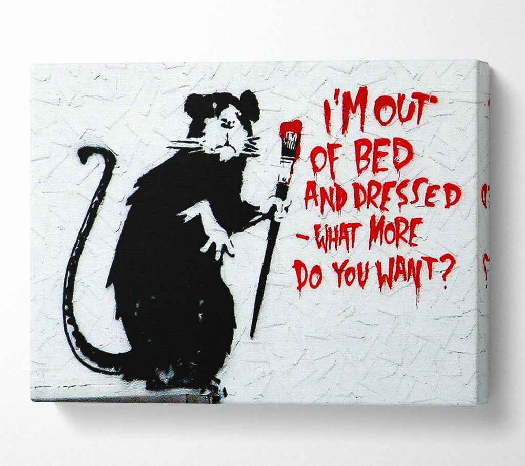 Picture of Im Out Of Bed And Dressed What More Do You Want Rat Canvas Print Wall Art