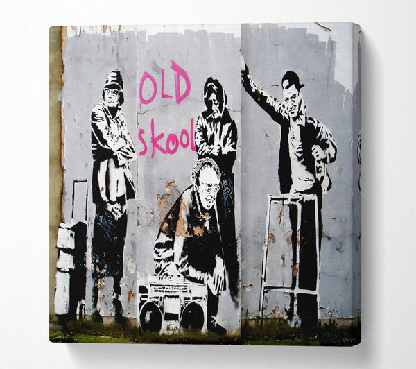 A Square Canvas Print Showing Old Skool Square Wall Art
