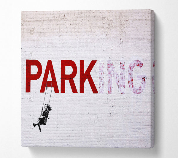 A Square Canvas Print Showing Park Or Parking Square Wall Art