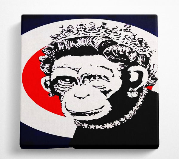 A Square Canvas Print Showing Queen Chimp Square Wall Art