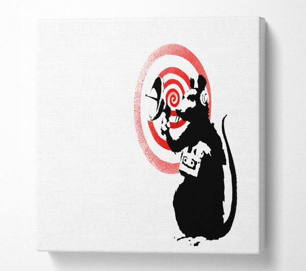 A Square Canvas Print Showing Radar Rat 1 Square Wall Art