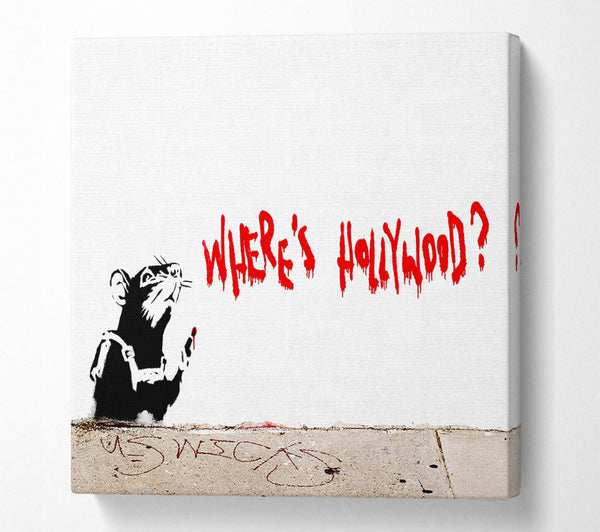 A Square Canvas Print Showing Rat Wheres Hollywood Square Wall Art