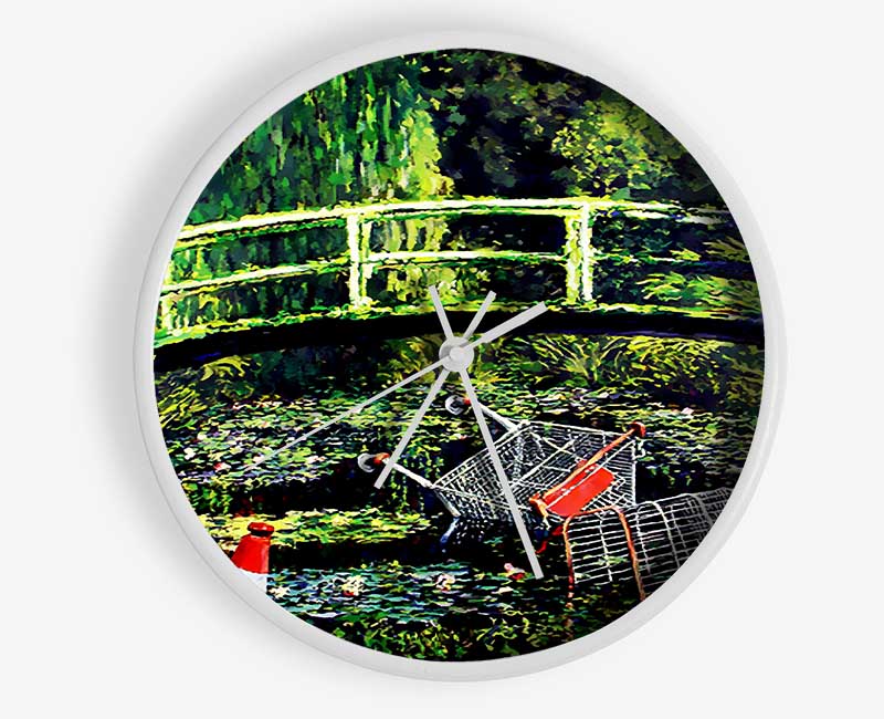 Water Lillies Trash Clock - Wallart-Direct UK