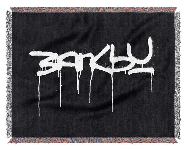 Banksy Black Woven Blanket