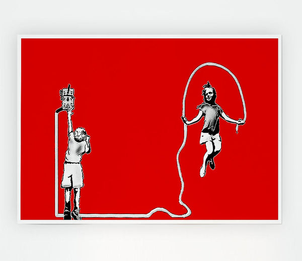 Electric Skipping Rope Red Print Poster Wall Art