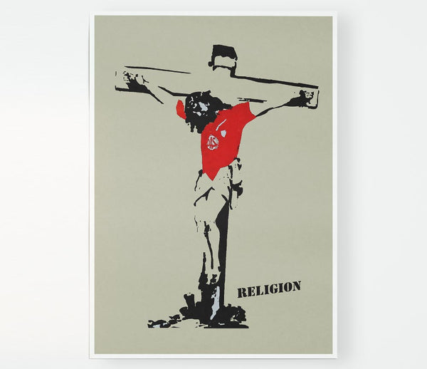 Football Religion Print Poster Wall Art