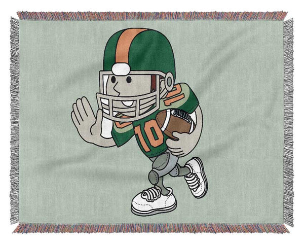 American Football Sport Player Baby Blue Woven Blanket