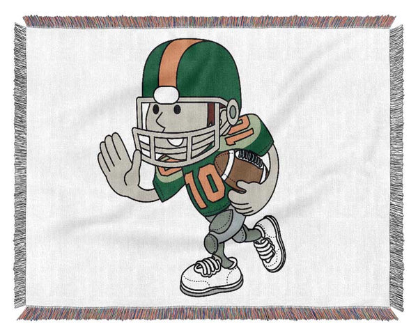 American Football Sport Player Pink Woven Blanket
