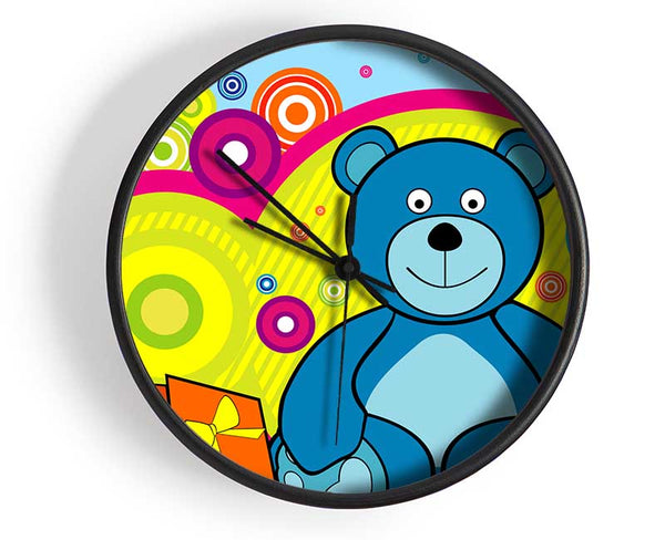 Teddy Bear Circles Baby Blue Clock - Wallart-Direct UK