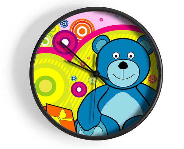 Teddy Bear Circles Pink Clock - Wallart-Direct UK