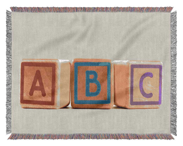 Three Alphabet Blocks Lilac Woven Blanket