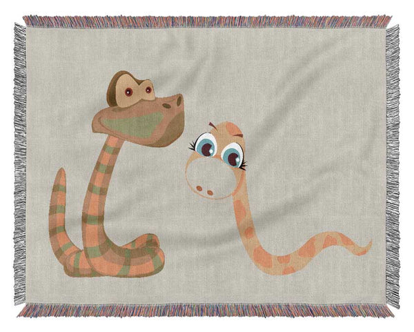 Two Snakes Lilac Woven Blanket