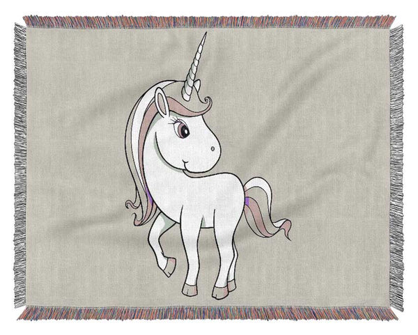 Unicorn Walking Lilac Woven Blanket