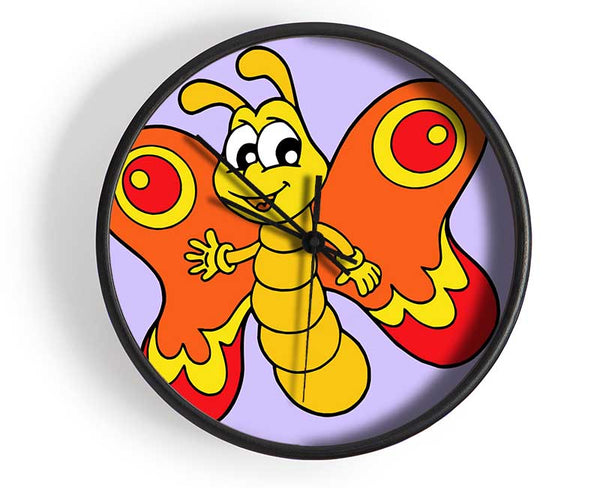Waving Butterfly Lilac Clock - Wallart-Direct UK