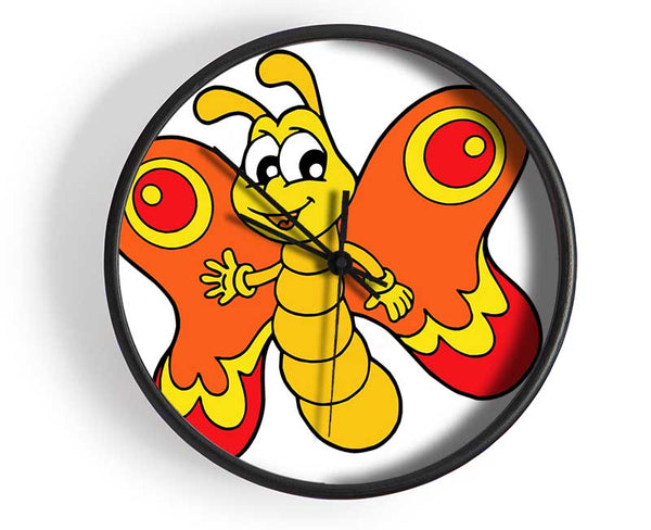 Waving Butterfly White Clock - Wallart-Direct UK