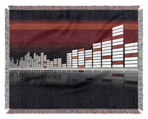 Graphic Equalizer Red Woven Blanket